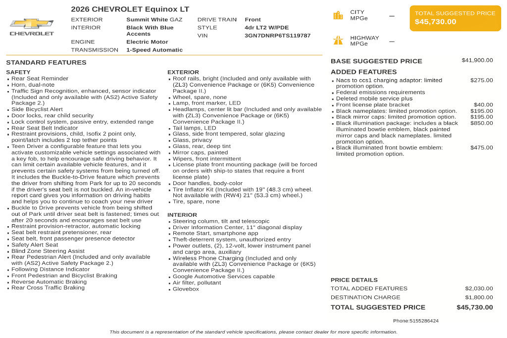 Used 2026 Chevrolet Equinox EV LT FWD image 3