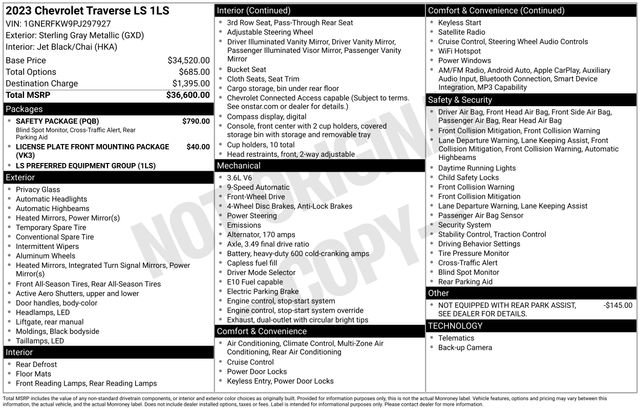 Used 2023 Chevrolet Traverse LS w/ Safety Package FWD image 5