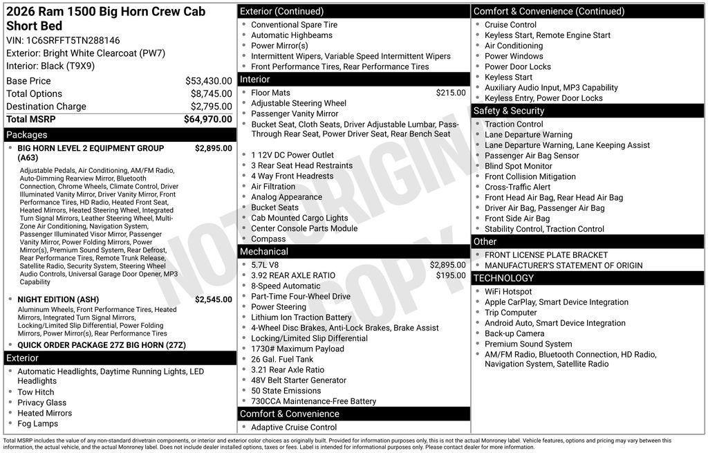 New 2026 RAM 1500 Big Horn AWD/4WD image 31