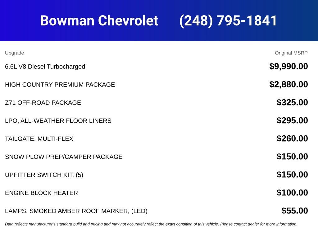 New 2026 Chevrolet Silverado 2500 High Country w/ High Country Premium Package AWD/4WD image 5