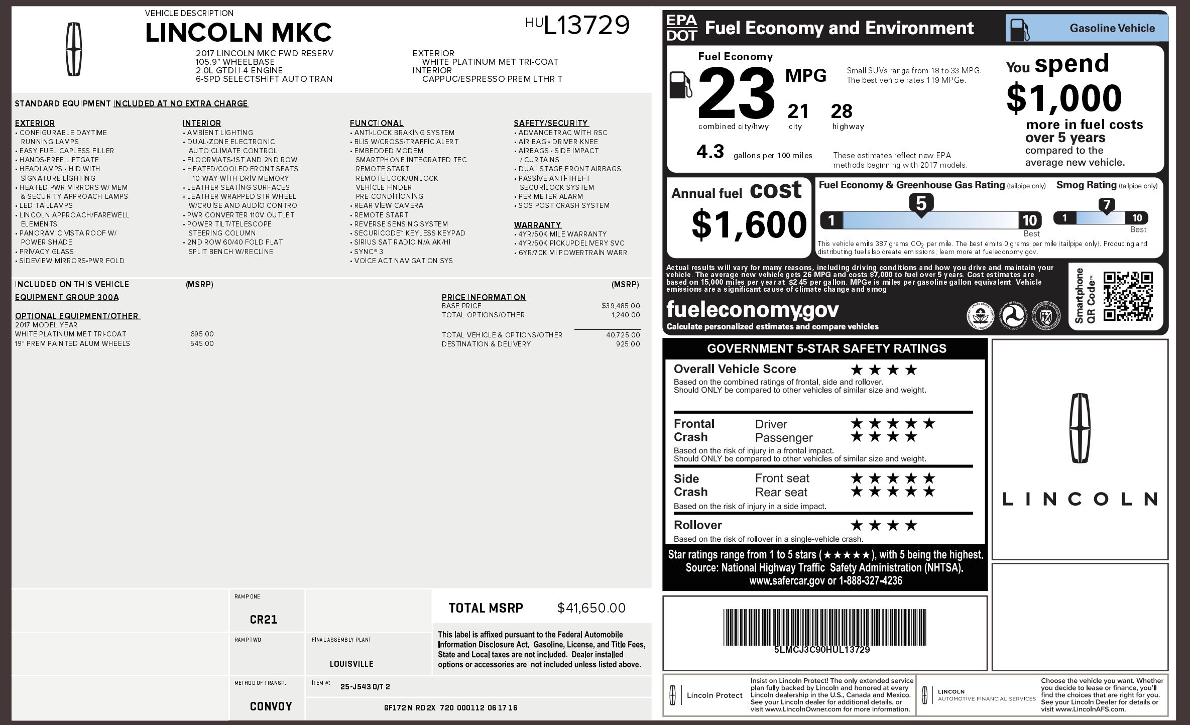 Used 2017 Lincoln MKC Reserve FWD image 2