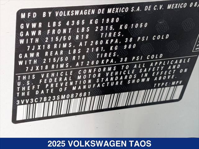 New 2025 Volkswagen Taos SE FWD image 20