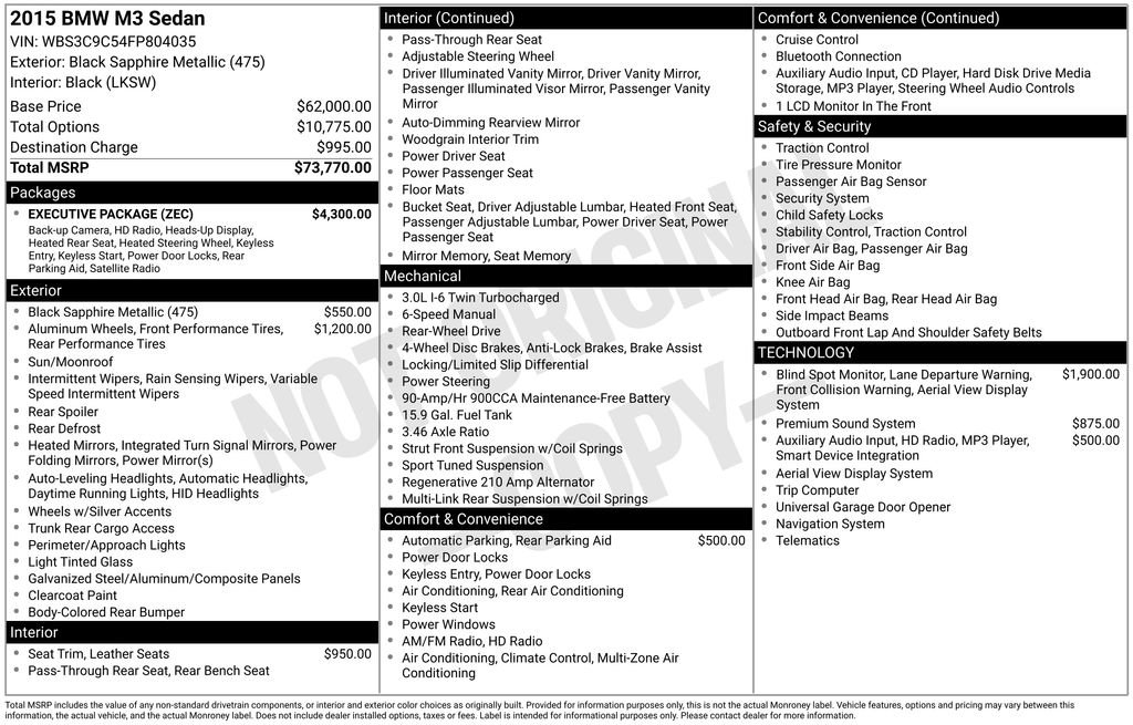 Used 2015 BMW M3 image 3