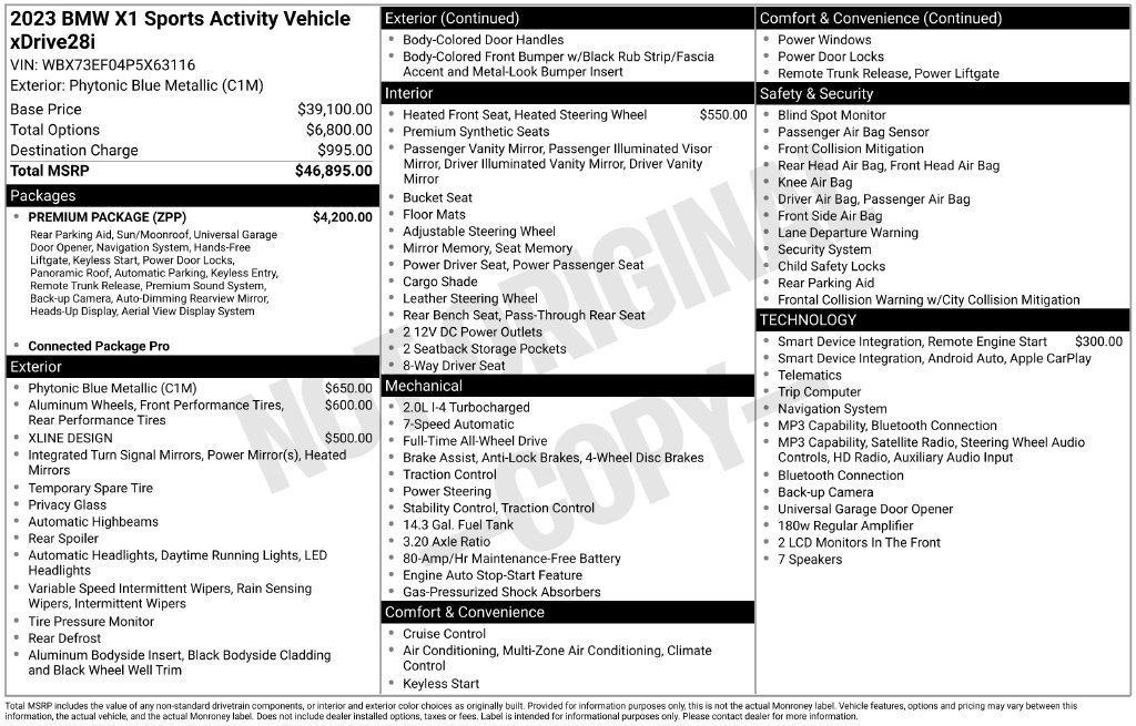 Certified 2023 BMW X1 xDrive28i w/ Premium Package AWD/4WD image 2