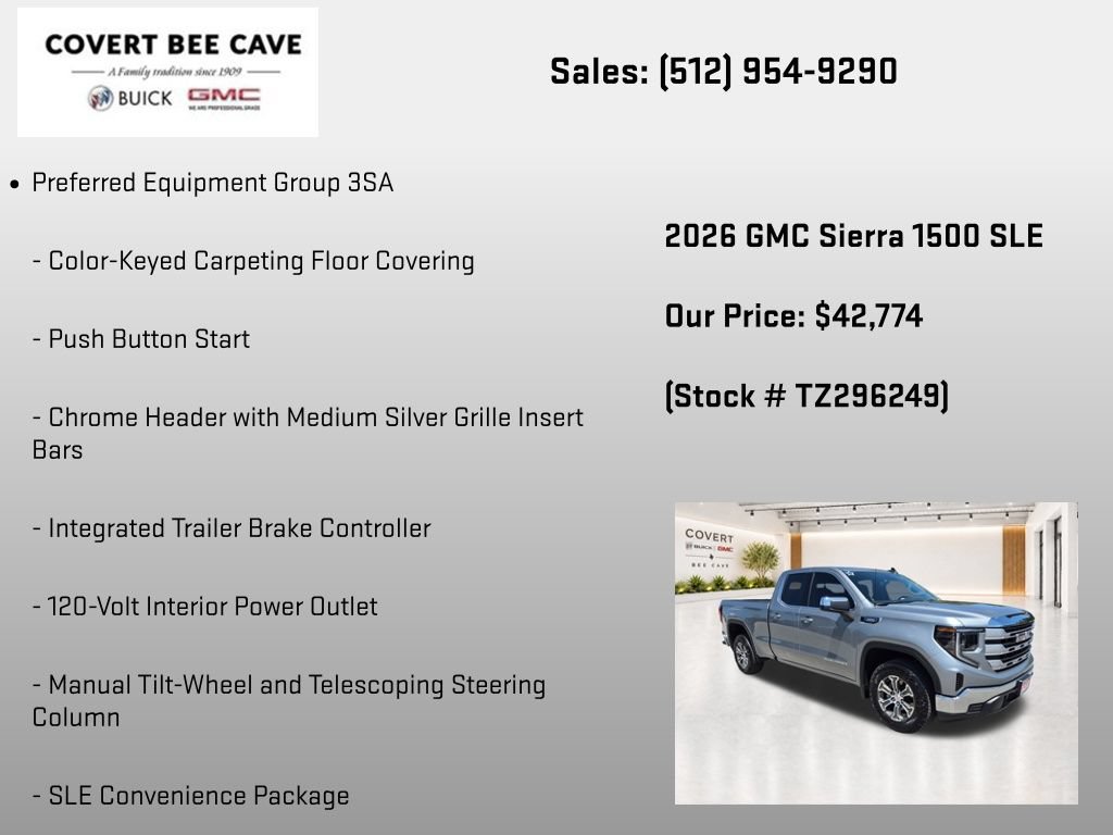 New 2026 GMC Sierra 1500 SLE w/ Preferred Package RWD image 13