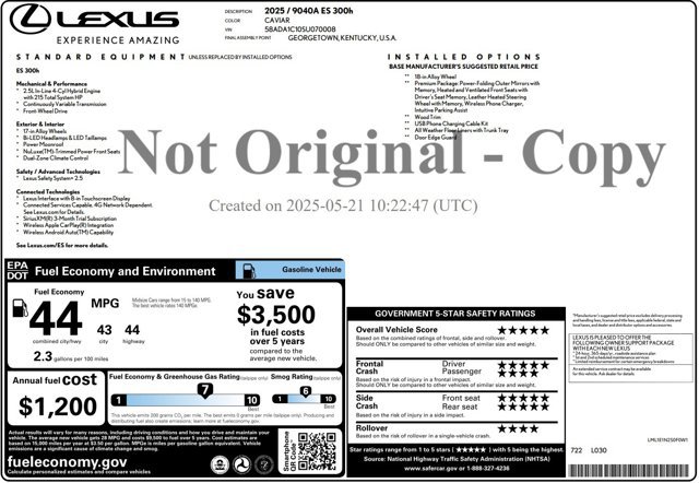 Certified 2025 Lexus ES 300h w/ Premium Package image 25