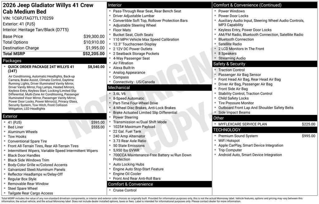 New 2026 Jeep Gladiator Willys AWD/4WD image 7