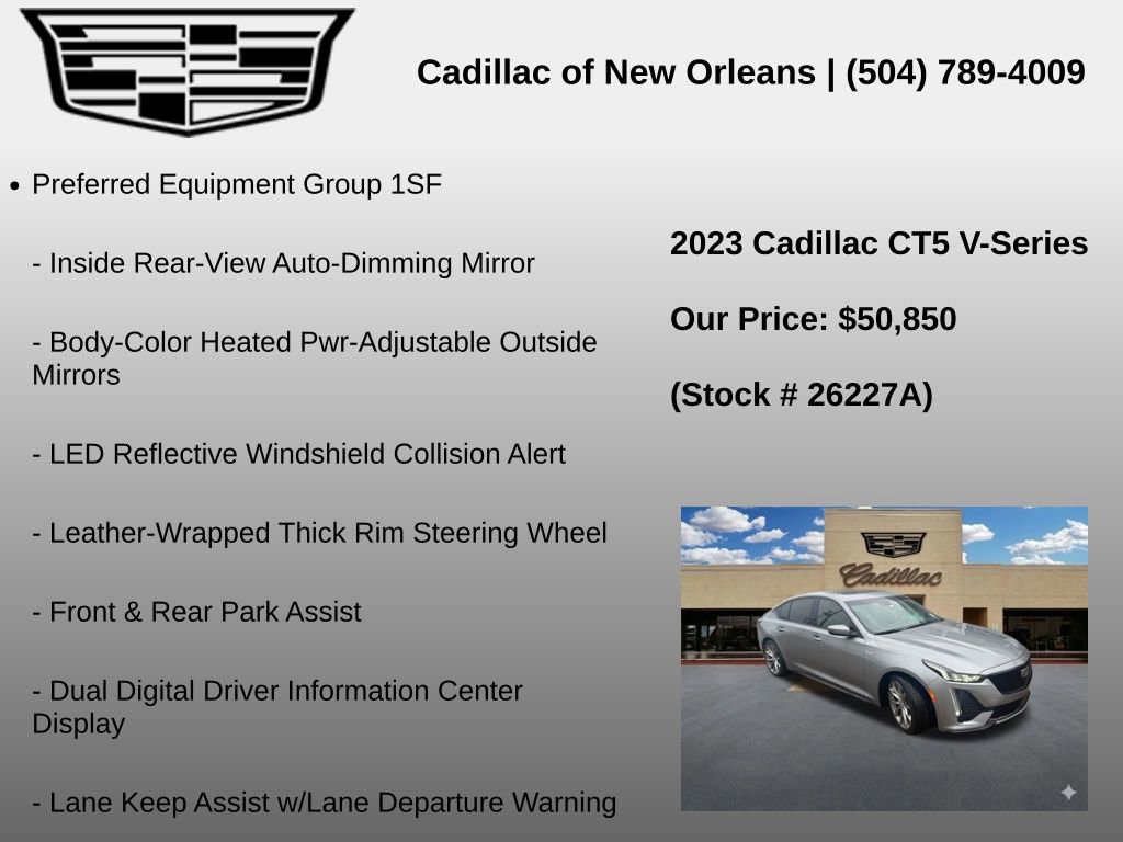 Used 2023 Cadillac CT5 V w/ Premium Package RWD image 7