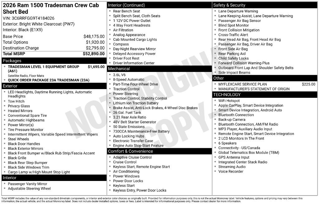 New 2026 RAM 1500 Tradesman AWD/4WD image 5