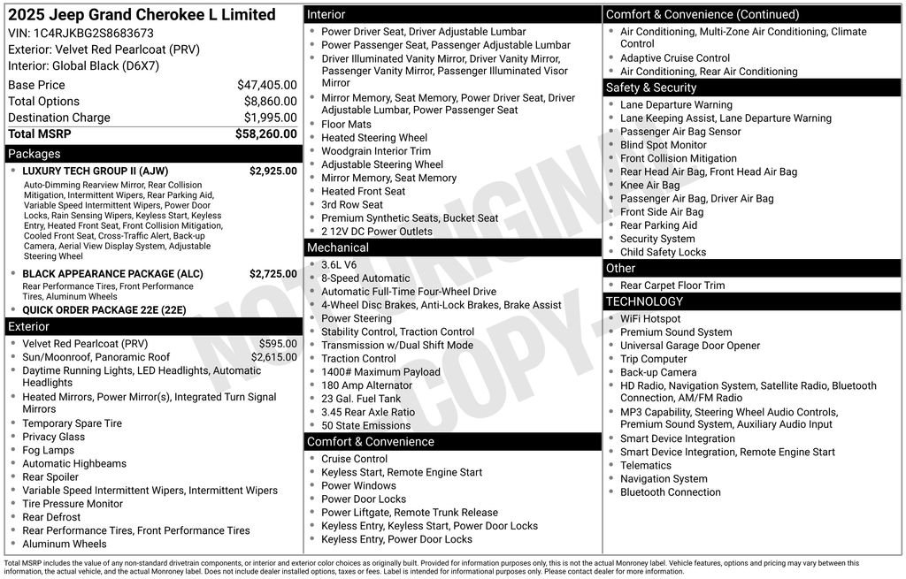 Used 2025 Jeep Grand Cherokee L Limited w/ Luxury Tech Group II AWD/4WD image 46
