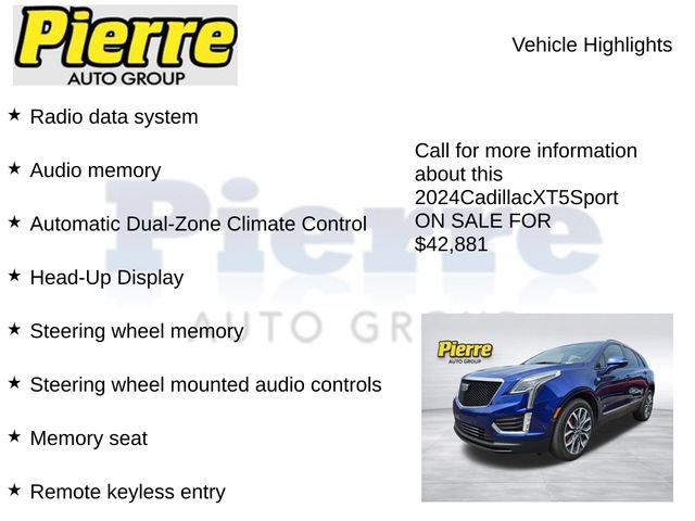 Used 2024 Cadillac XT5 Sportv w/ Technology Package AWD/4WD image 12