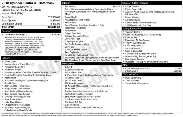 Used 2018 Hyundai Elantra GT w/ Tech Package 03 FWD image 17