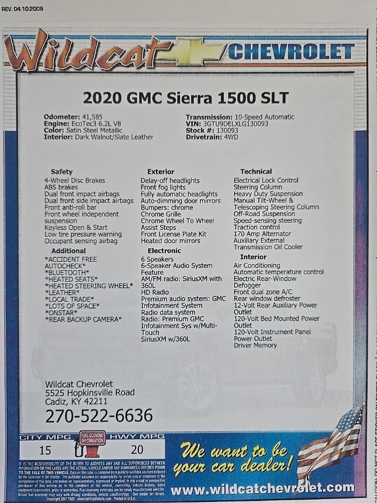 Used 2020 GMC Sierra 1500 SLT w/ SLT Premium Package image 30