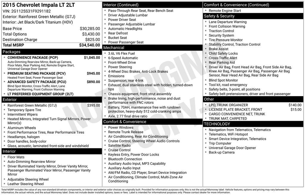 Used 2015 Chevrolet Impala LT w/ Convenience Package FWD image 6