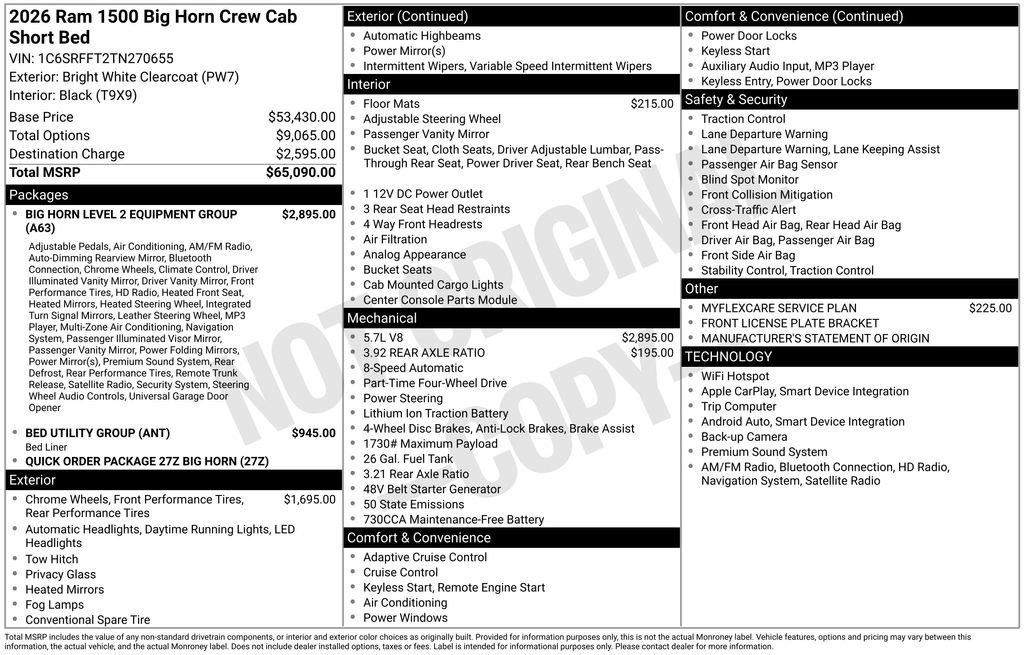 New 2026 RAM 1500 Big Horn AWD/4WD image 6