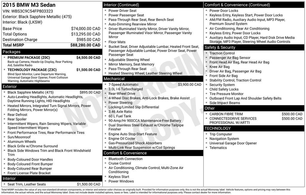 Used 2015 BMW M3 image 47