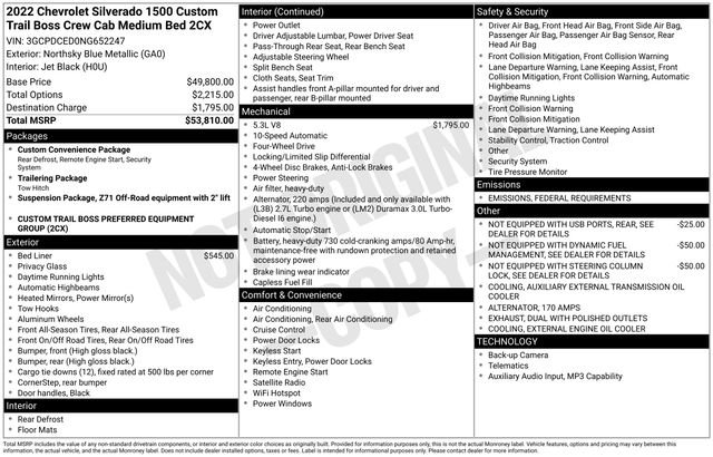 Used 2022 Chevrolet Silverado 1500 Custom Trail Boss image 35