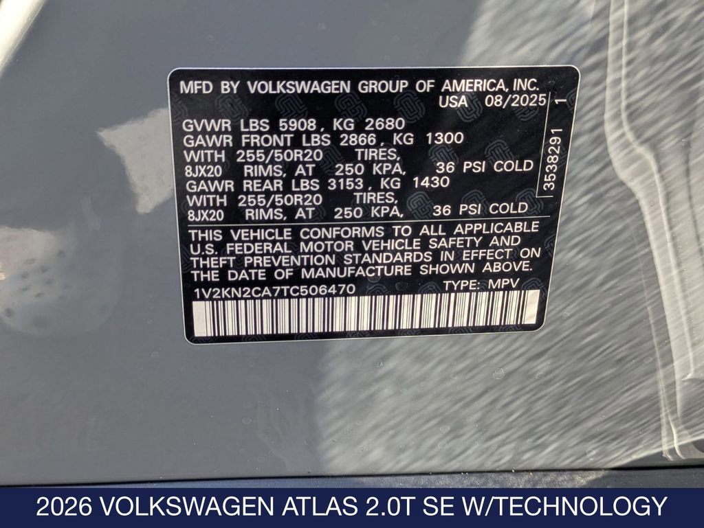 New 2026 Volkswagen Atlas SE image 40