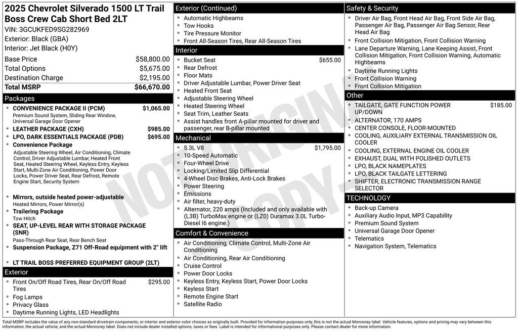 Used 2025 Chevrolet Silverado 1500 LT Trail Boss w/ Convenience Package II AWD/4WD image 9