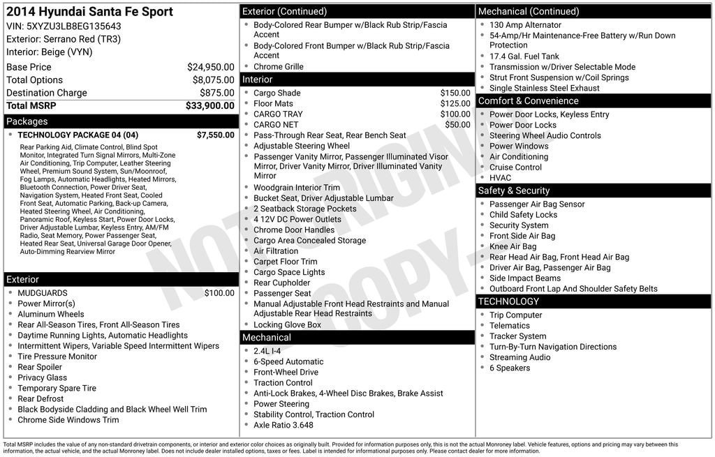 Used 2014 Hyundai Santa Fe Sport w/ Technology Package 04 FWD image 10