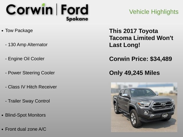 Used 2017 Toyota Tacoma Limited w/ Tow Package AWD/4WD image 6