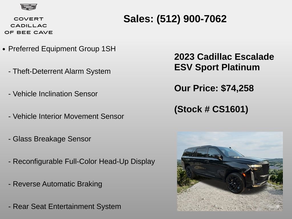 Used 2023 Cadillac Escalade ESV Sport Platinum w/ LPO, ONYX Package AWD/4WD image 24