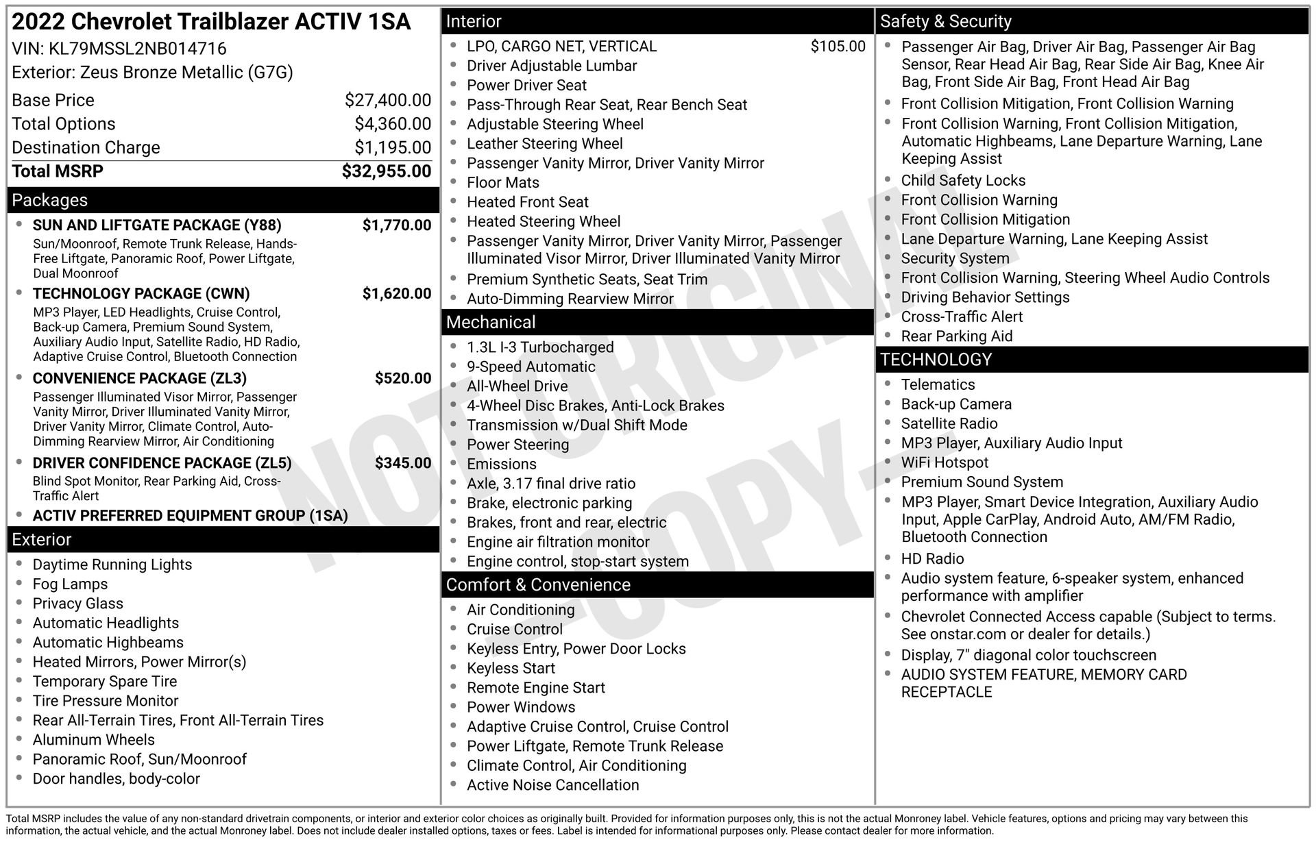 Used 2022 Chevrolet TrailBlazer ACTIV w/ Sun and Liftgate Package AWD/4WD image 4