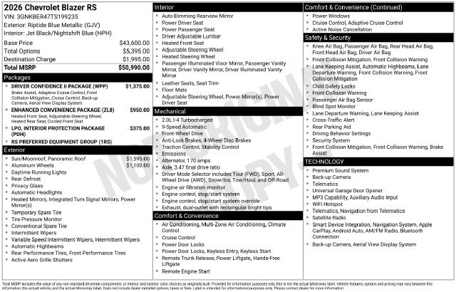 New 2026 Chevrolet Blazer RS w/ Driver Confidence II Package FWD image 34