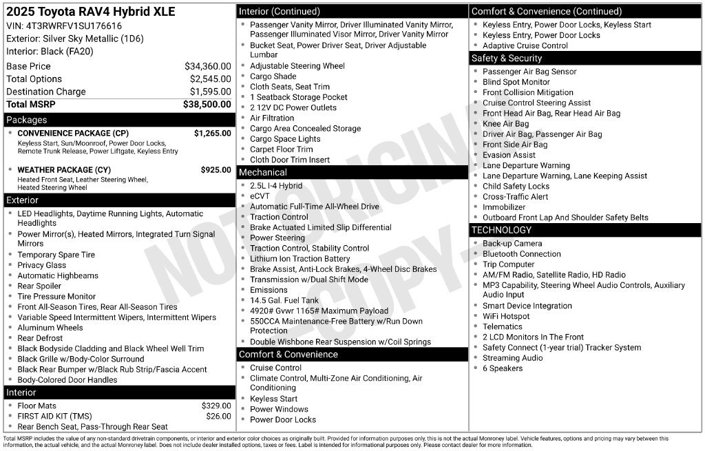 Certified 2025 Toyota RAV4 XLE w/ Convenience Package AWD/4WD image 43