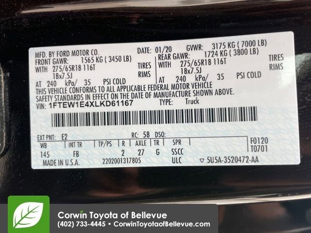 Used 2020 Ford F150 XLT w/ Equipment Group 302A Luxury image 30