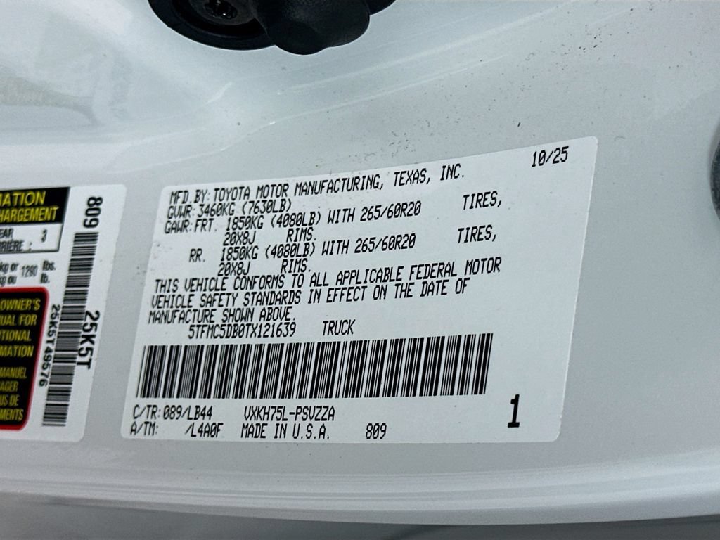 Certified 2026 Toyota Tundra 1794 Edition AWD/4WD image 33