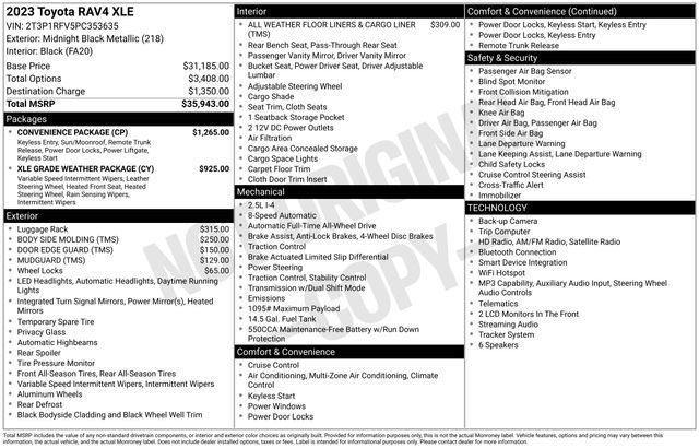 Used 2023 Toyota RAV4 XLE w/ Convenience Package AWD/4WD image 39