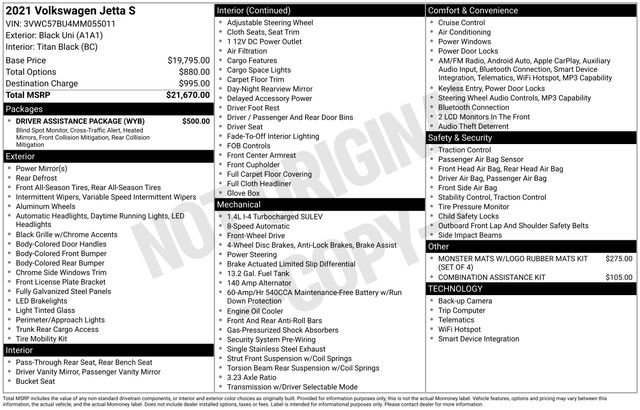 Used 2021 Volkswagen Jetta S w/ Driver Assistance Package image 6