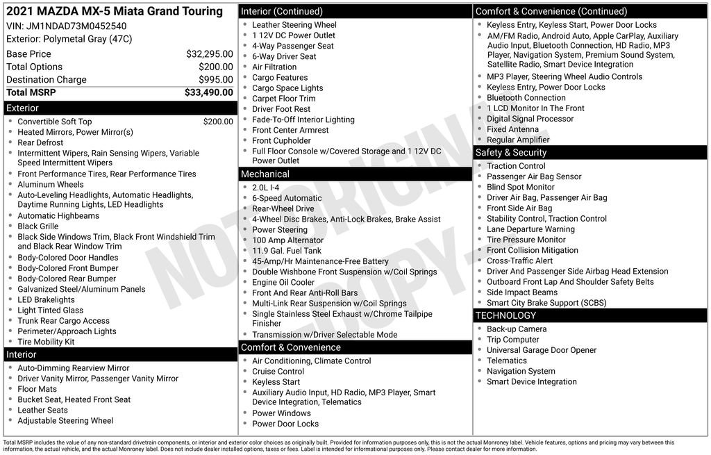 Used 2021 MAZDA MX-5 Miata Grand Touring image 35