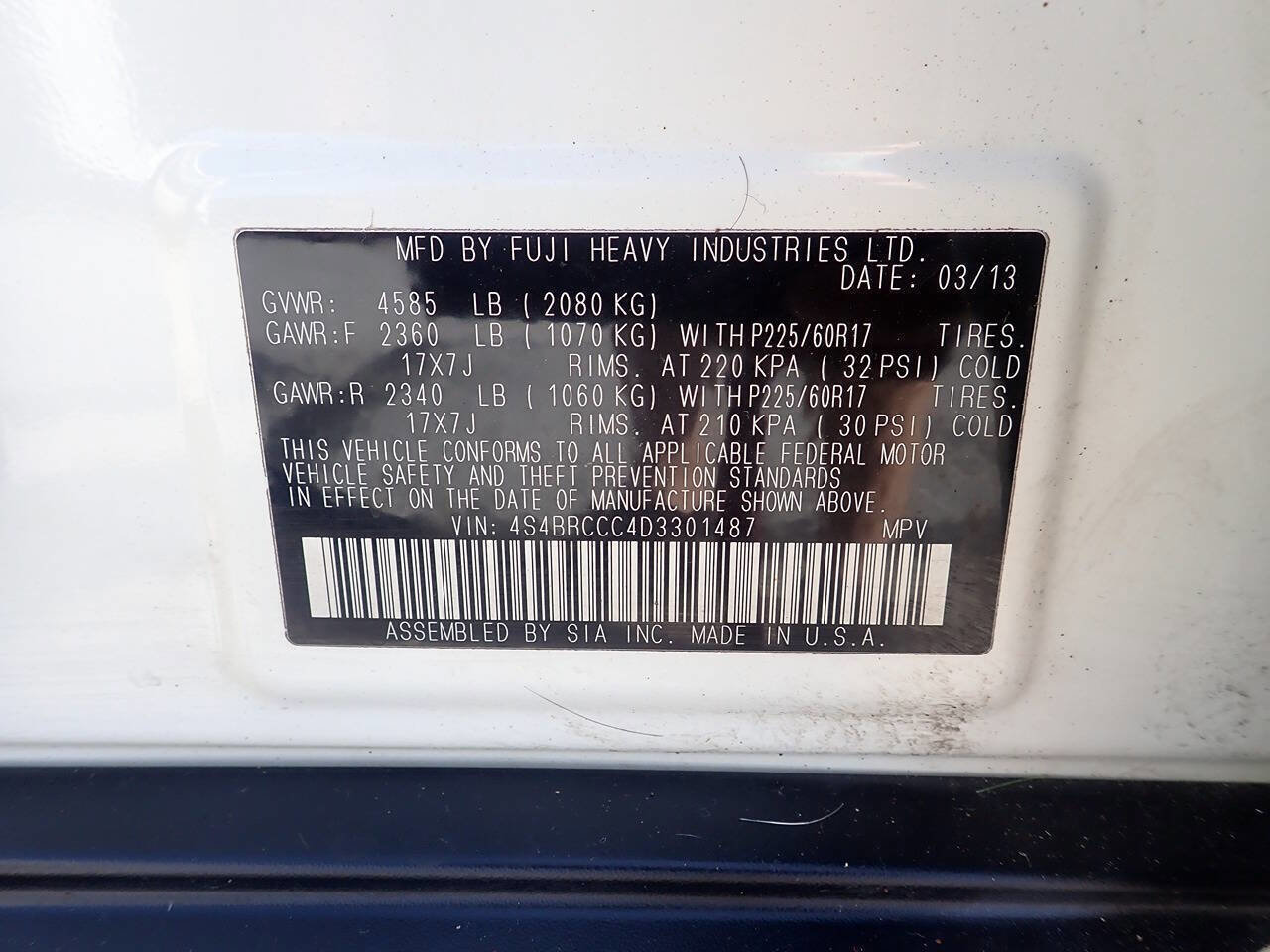 Used 2013 Subaru Outback 2.5i Premium w/ Popular Pkg 1B image 10