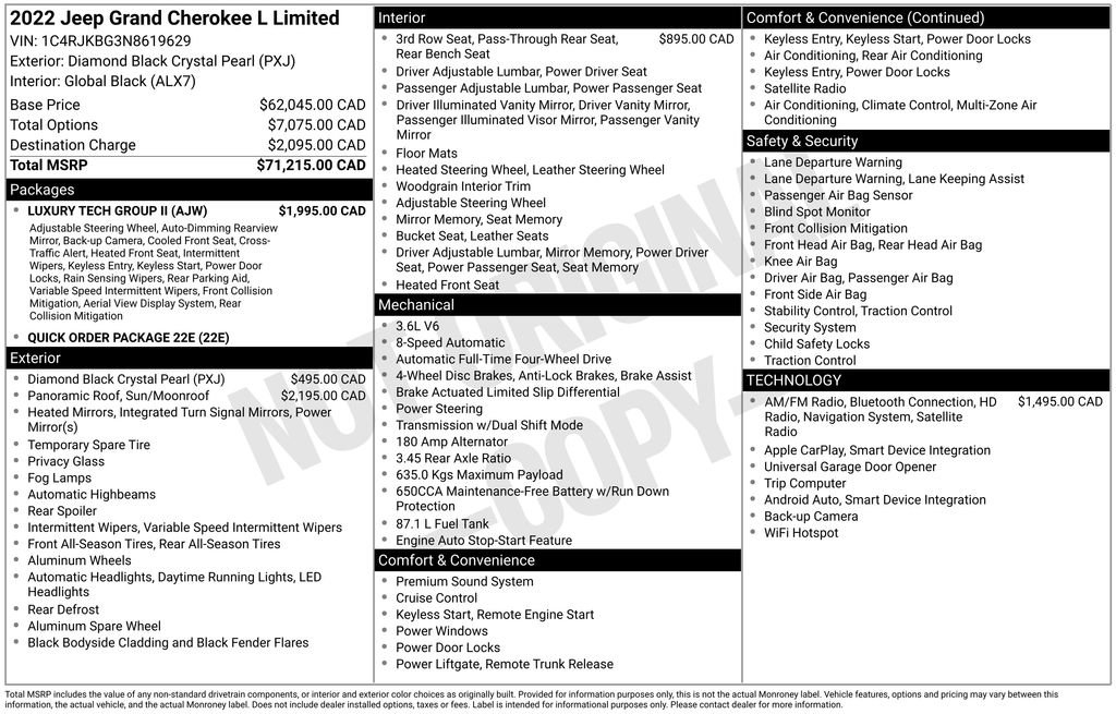 Used 2022 Jeep Grand Cherokee L Limited w/ Luxury Tech Group II image 2