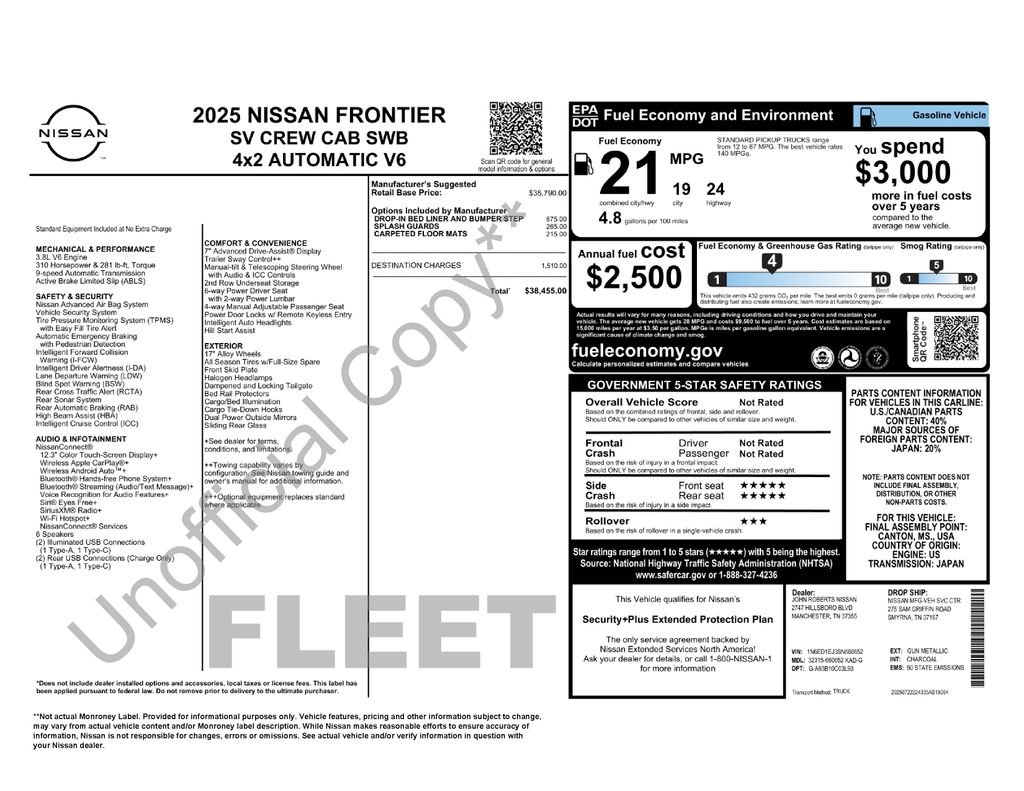 Certified 2025 Nissan Frontier SV RWD image 3