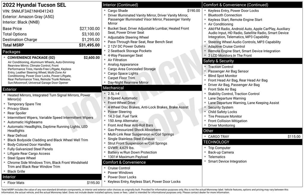 Used 2022 Hyundai Tucson SEL w/ Convenience Package FWD image 56
