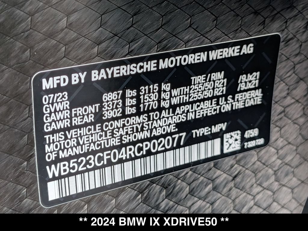 Certified 2024 BMW iX xDrive50 w/ Sport Package AWD/4WD image 29