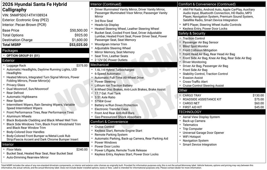 New 2026 Hyundai Santa Fe Calligraphy image 4