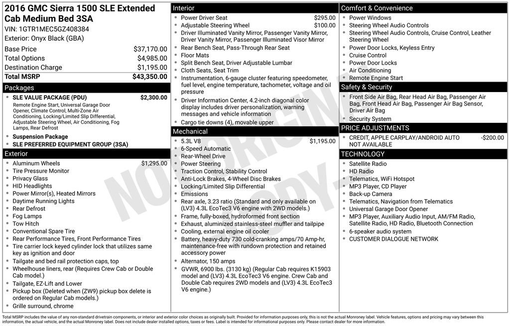 Used 2016 GMC Sierra 1500 SLE w/ SLE Value Package image 5