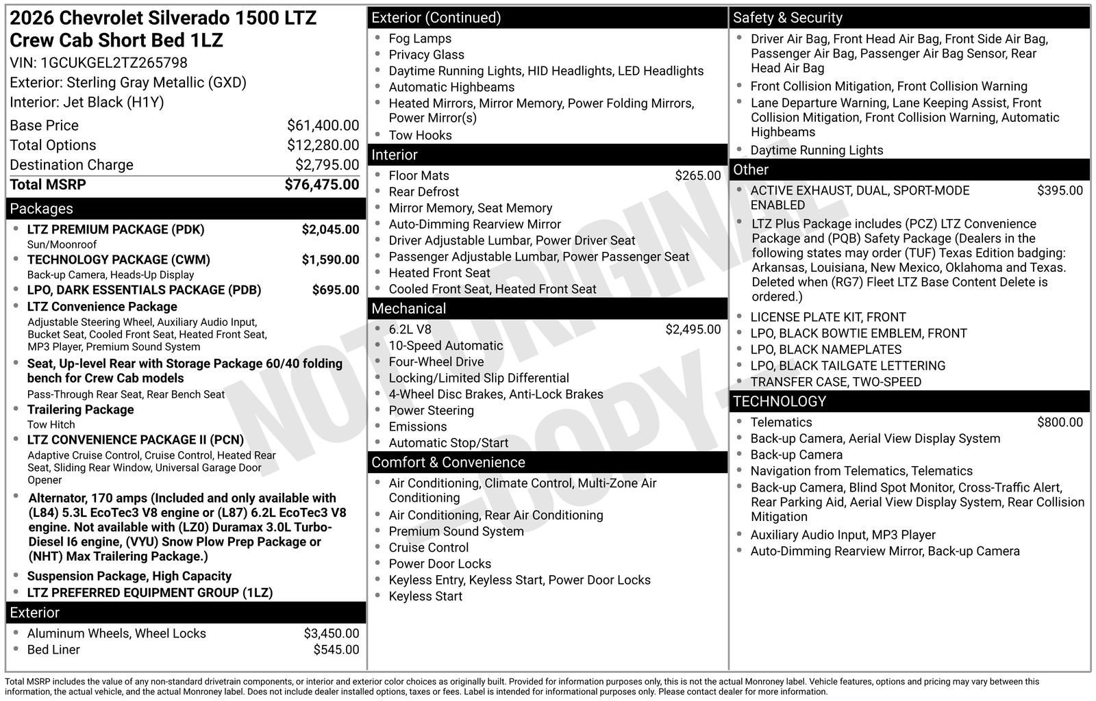 New 2026 Chevrolet Silverado 1500 LTZ w/ LTZ Premium Package AWD/4WD image 23