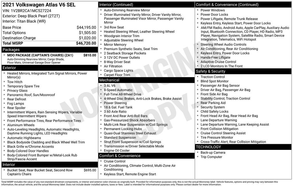 Used 2021 Volkswagen Atlas SEL image 3