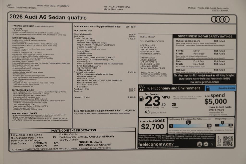 New 2026 Audi A6 Premium Plus image 31