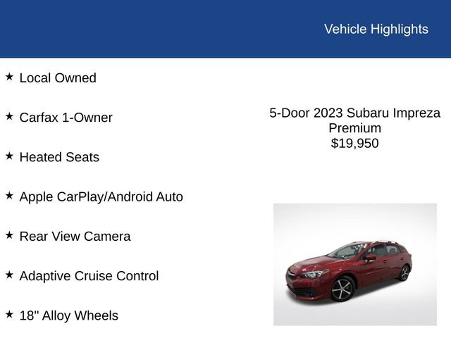 Used 2023 Subaru Impreza Premium AWD/4WD image 2