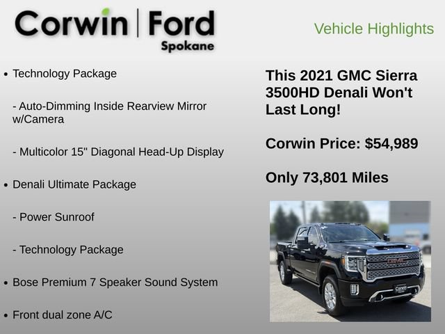 Used 2021 GMC Sierra 3500 Denali w/ Denali Ultimate Package AWD/4WD image 6