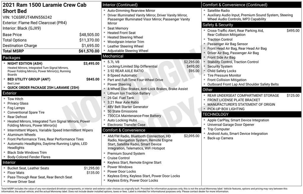Used 2021 RAM 1500 Laramie w/ Night Edition image 21