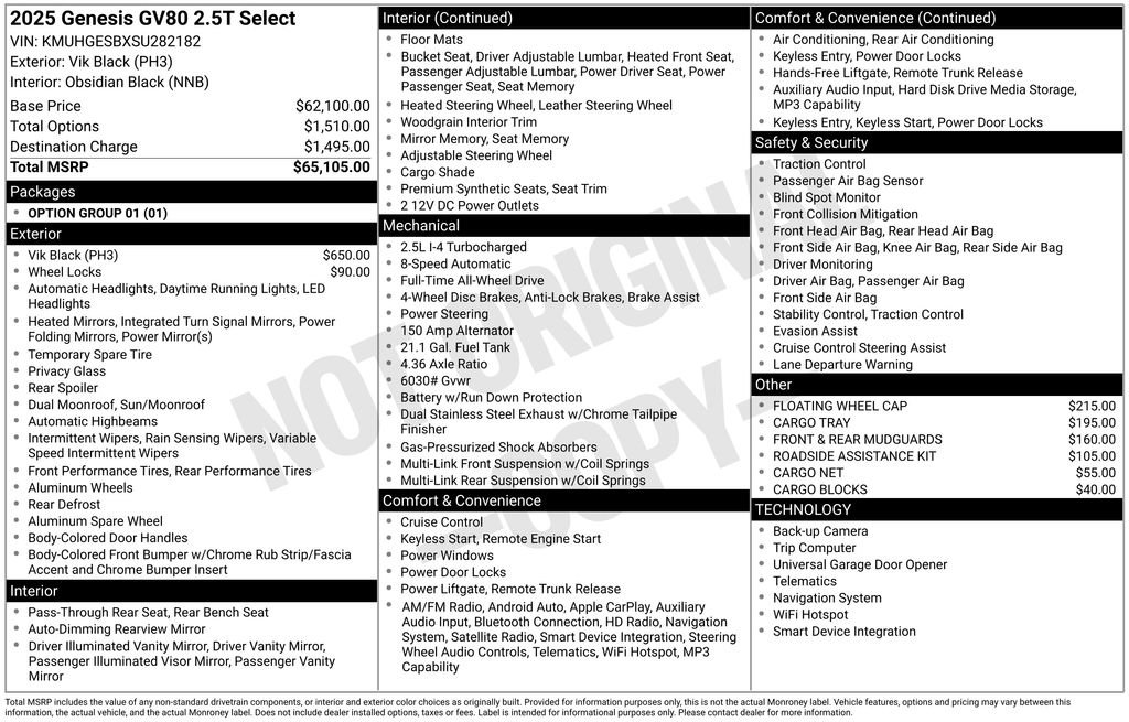 New 2025 Genesis GV80 2.5T Select image 9