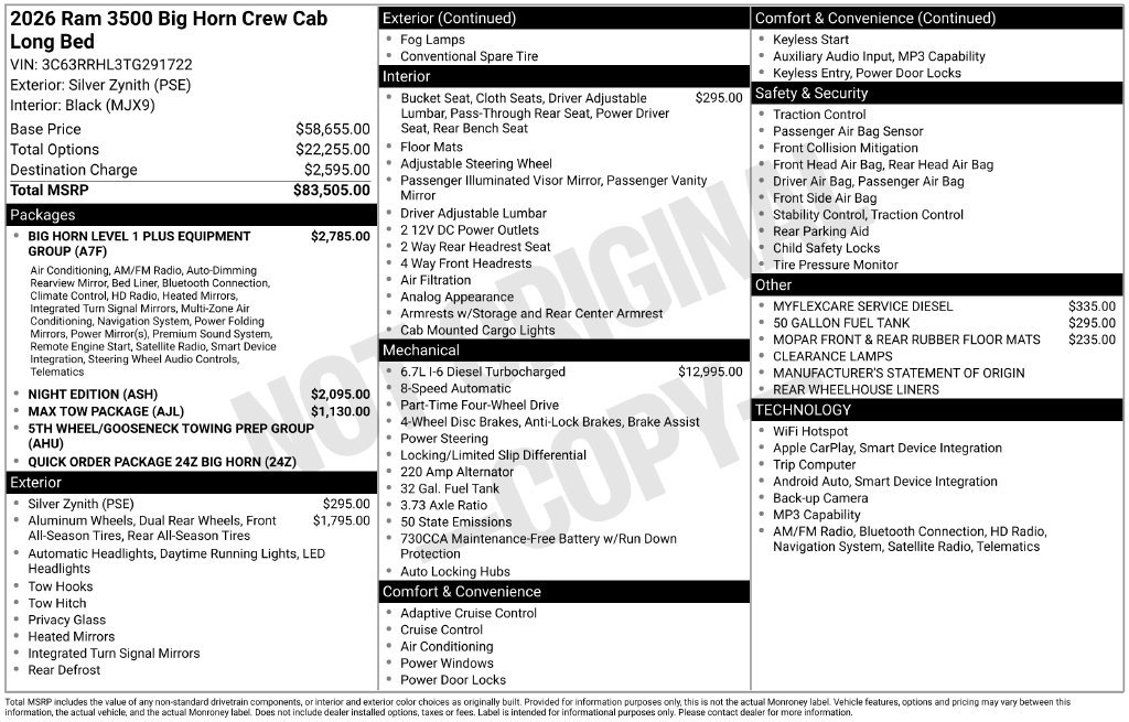 New 2026 RAM 3500 Big Horn AWD/4WD image 9