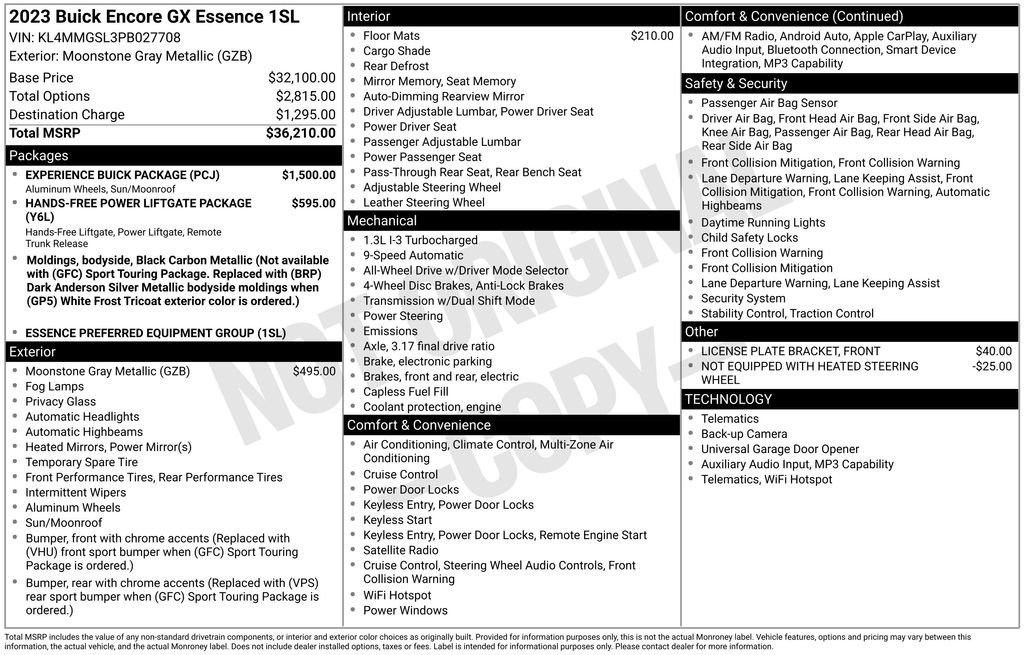 Used 2023 Buick Encore GX Essence w/ Experience Buick Package AWD/4WD image 9